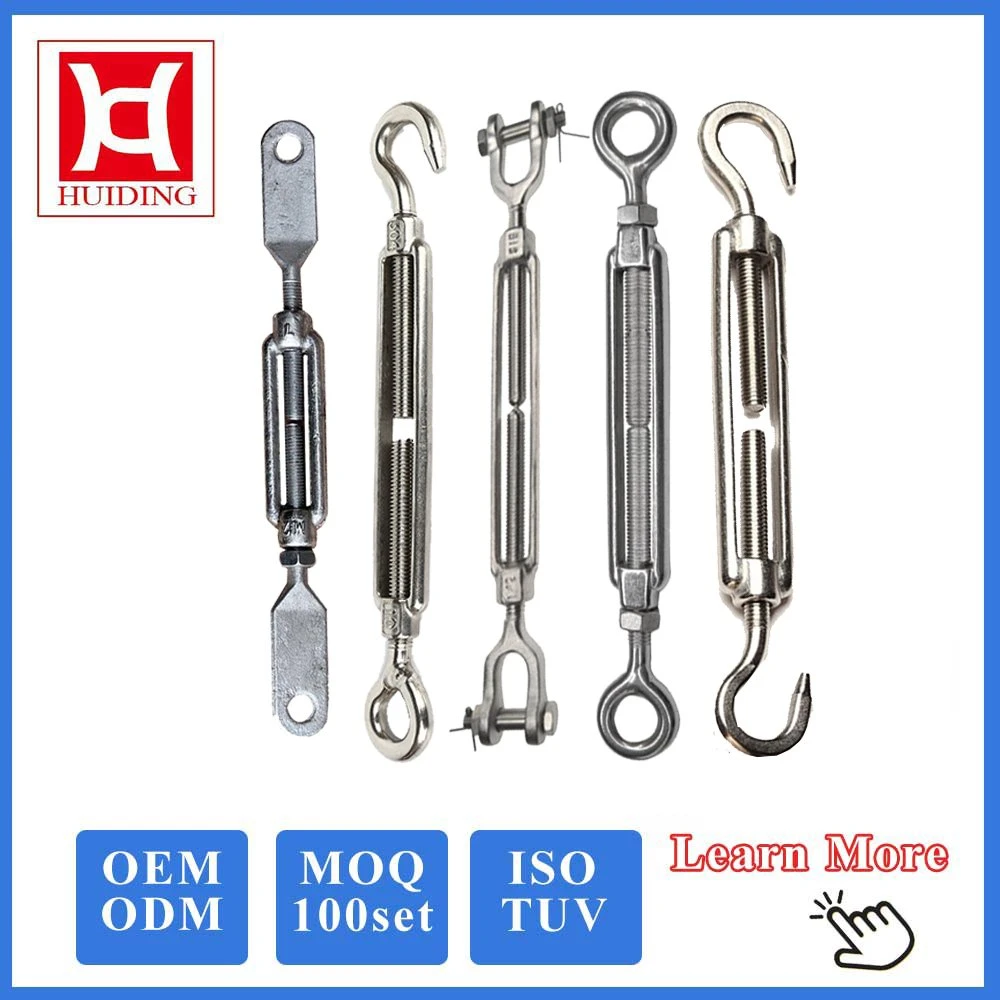 Huiding M16 Large Heavy Duty Cable Stainles Steel Eye to Eye FF Turnbuckle for Sale