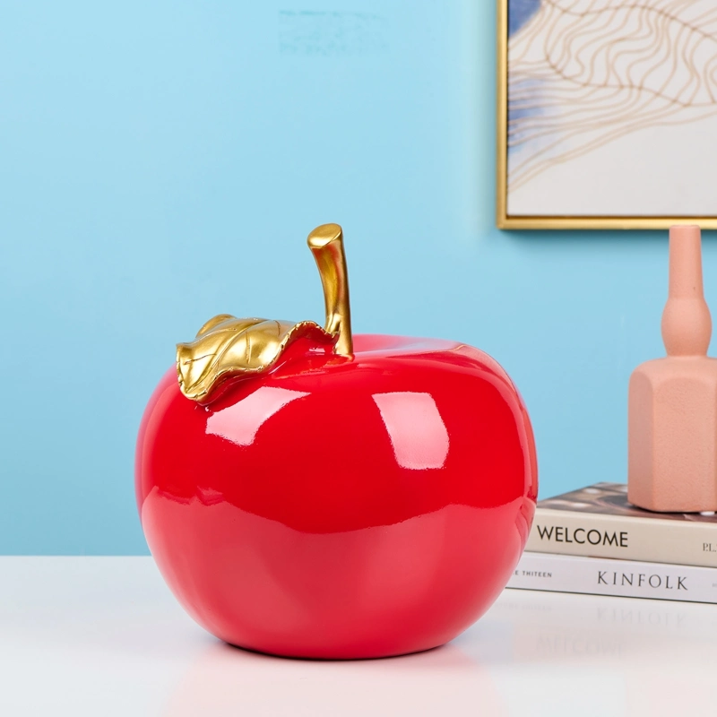 Decoração moderna Home resina ornamentos Apple armazenamento poupar pote Artesanato