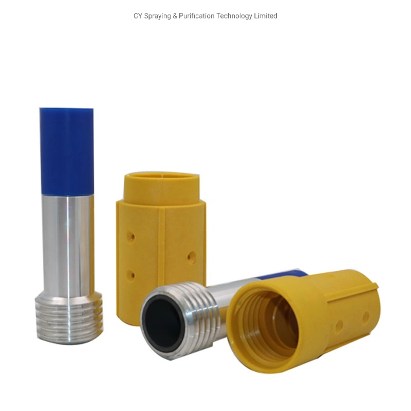 High quality/High cost performance B4c Boron Carbide Sandblaster Nozzle Coarse Thread Aluminum Jacket with Yellow Nylon Nozzle Holder