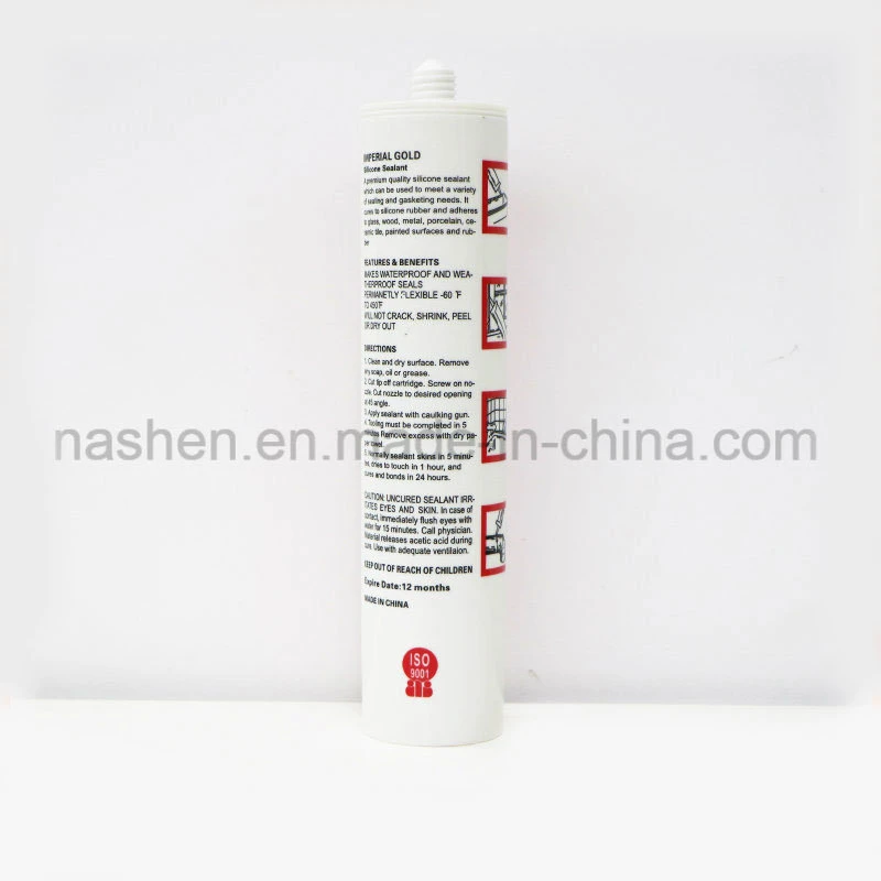 RTV Silicone acide de la colle de verre, blanc, gris argent, la transparence