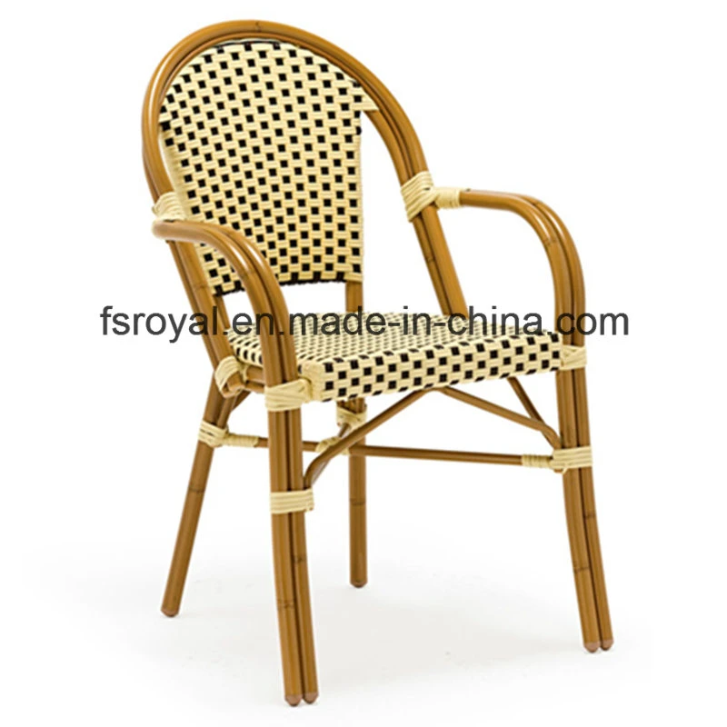 French Style Bistro Garden Outdoor Rattan Furniture for Restaurant Cafe Use