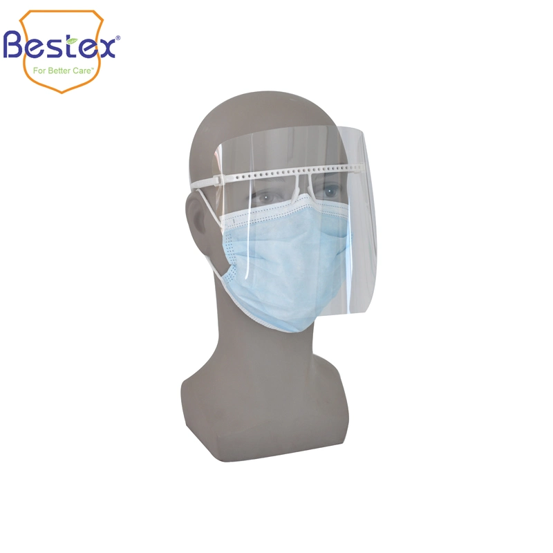 Factory Direct Sales High quality/High cost performance  Adjustable Eye Protective Full Face Disposable Plastic Anti-Fog Faceshield