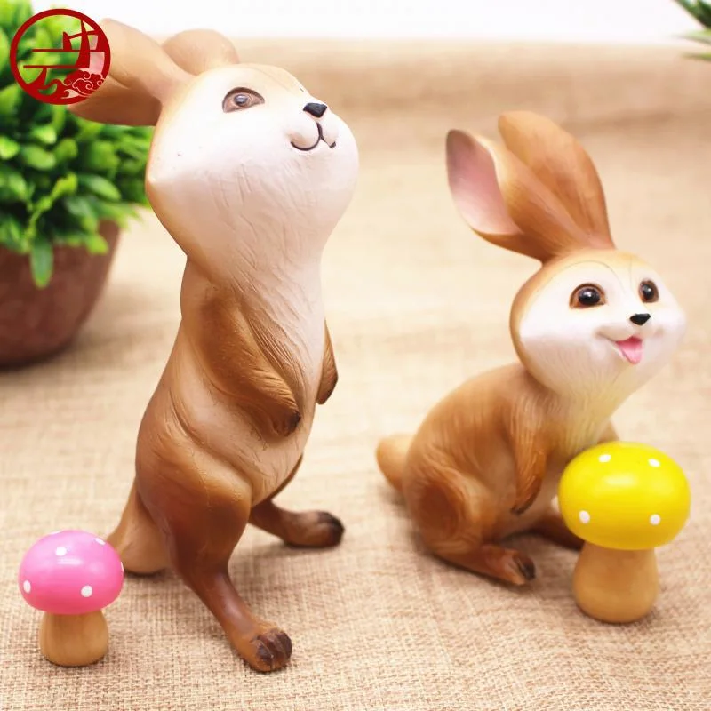 Novelty Easter Bunnies Rabbit Figurine Home Decor Bunny Figurine