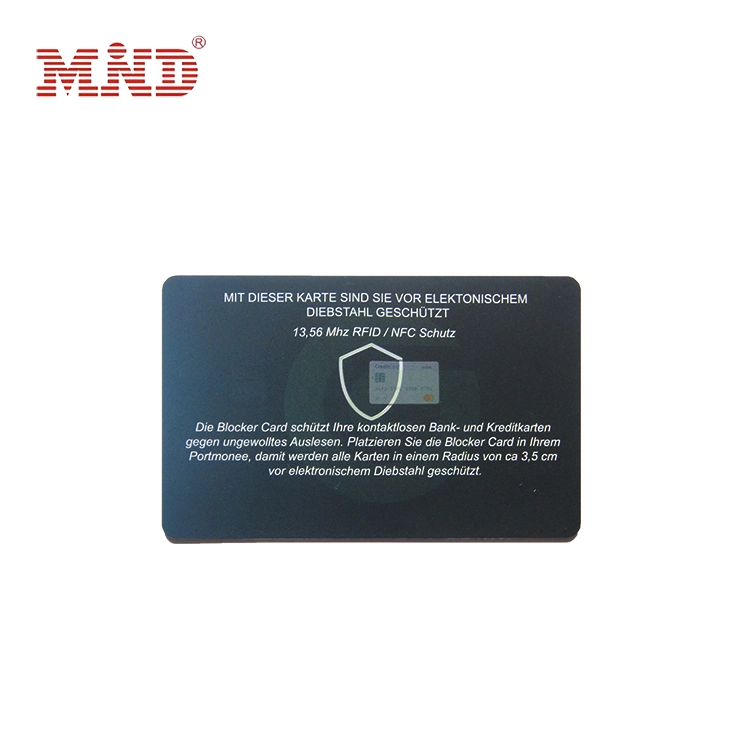 Precios baratos Diseño personalizado de tamaño tarjeta de crédito Tarjeta de bloqueo de tarjeta de Protección RFID
