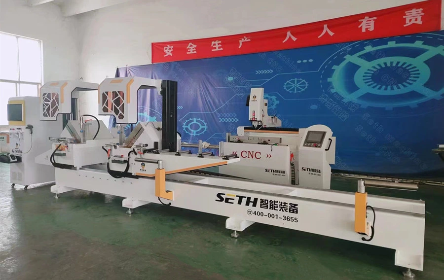 Aluminum Cutting Machine Aluminium Fabrication Machines Automatic CNC Double Head Cuting Saw for Elevator Door Set/ Auto Parts/Window Door Making/Curtain Wall