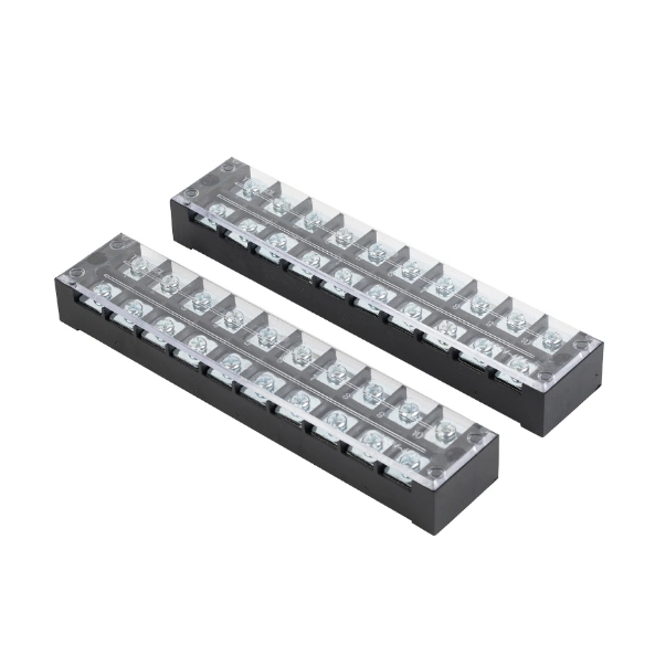 Hot Selling Series Tb Series Fixed Terminal Block Strip 15A 4p Double Row Screw 600V Electric Barrier Screw Terminal Block