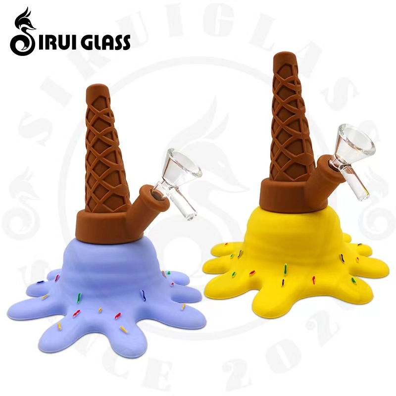 Sirui Custom 11.8 Inches Portable Fun Cartoon Images Screaming Chicken Smoking Water Pipe Glass Water Pipe Glass Smoking Pipe Silicone Smoking Pipe