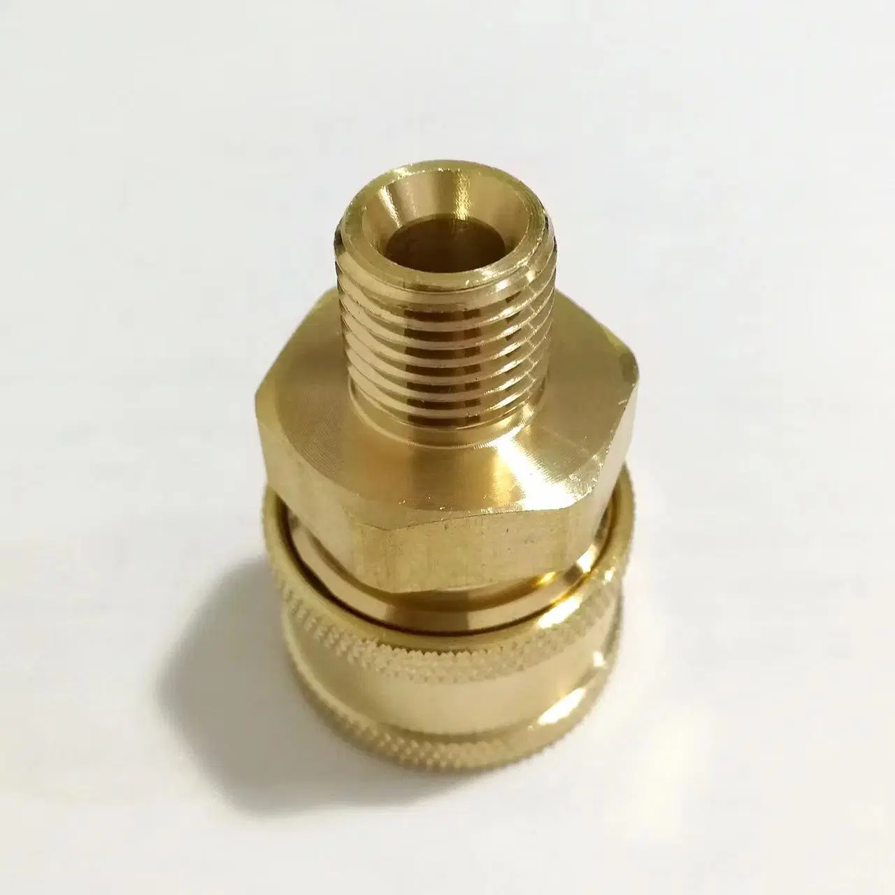 Brass Adapter for Pressure Washer 3/8" Fast Connector External Thread Adapter Machining Milling Turning Precision CNC OEM Hydraulic Fitting Hoses Connector