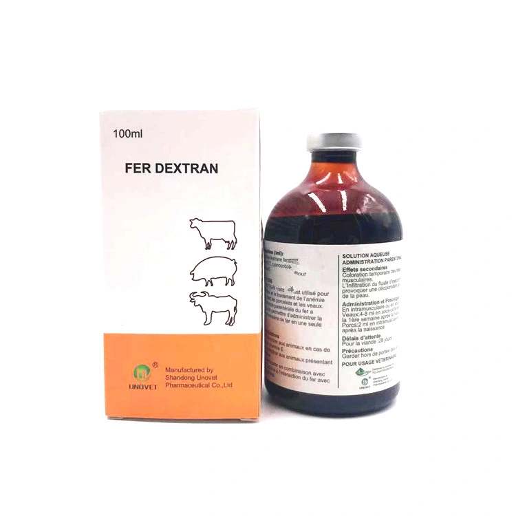 Médecine vétérinaire Injection de fer dextran pour utilisation animale de bonne qualité