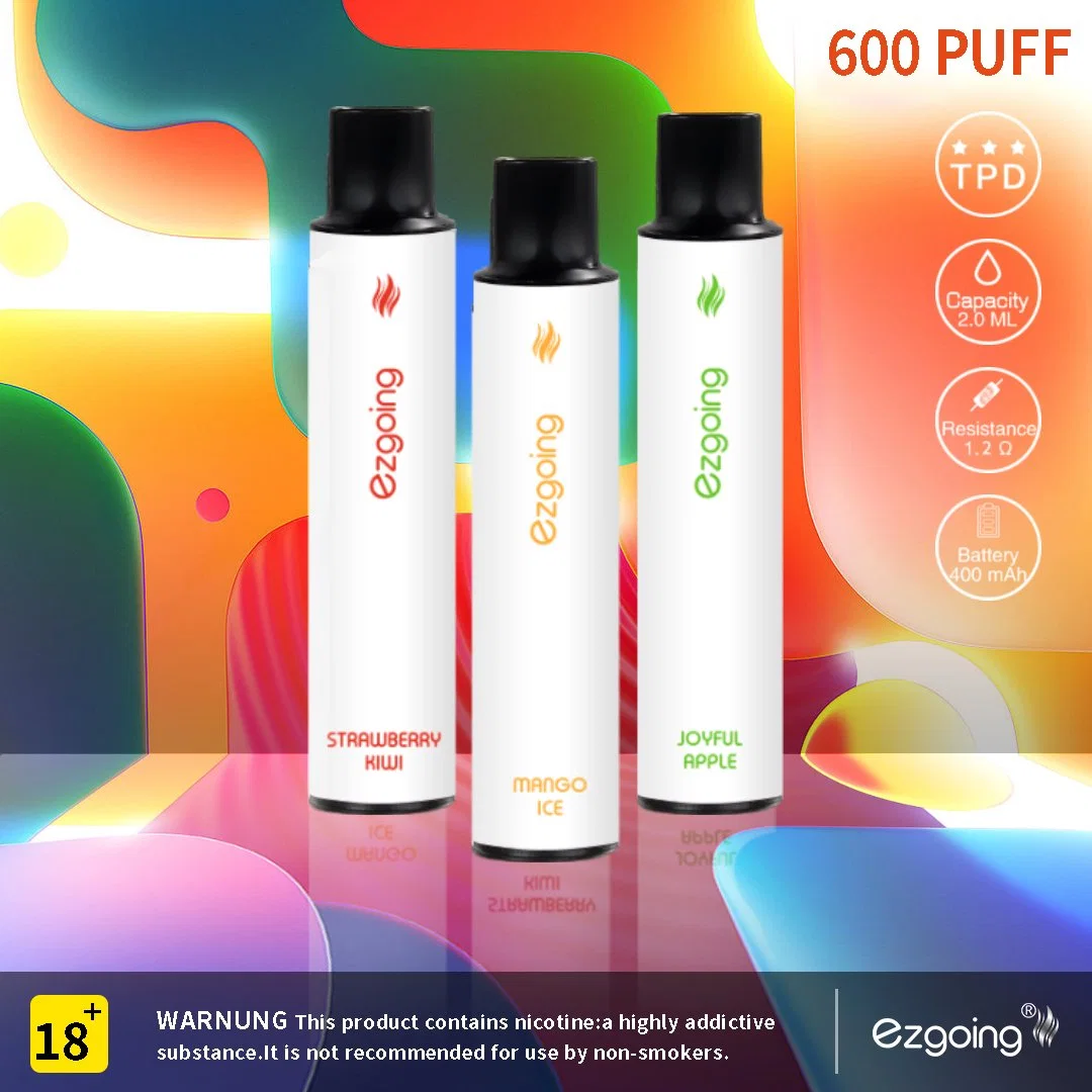 Ezgoing Hot Vender 600 Puffs VAPE desechable E-Cigarette Reino Unido