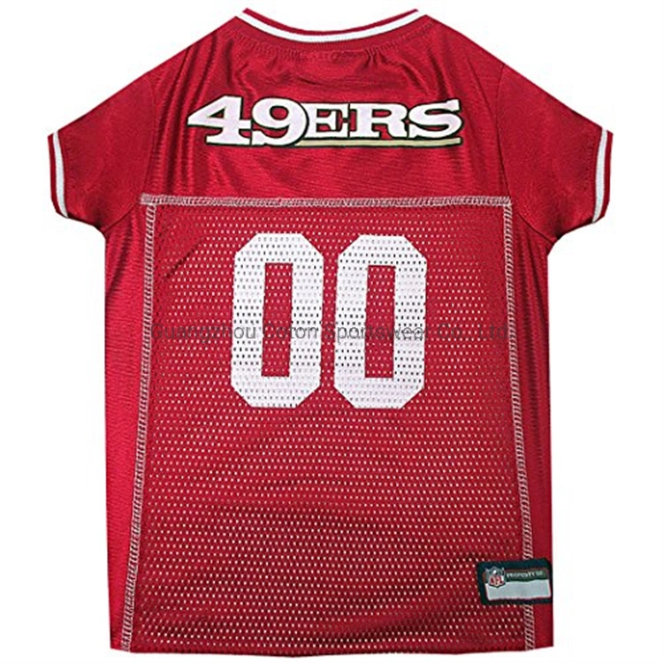 Sulimation Printing Pets First Pet Supplies San Francisco 49ers NFL Chicago Bears Mesh Jersey for Dogs Cats