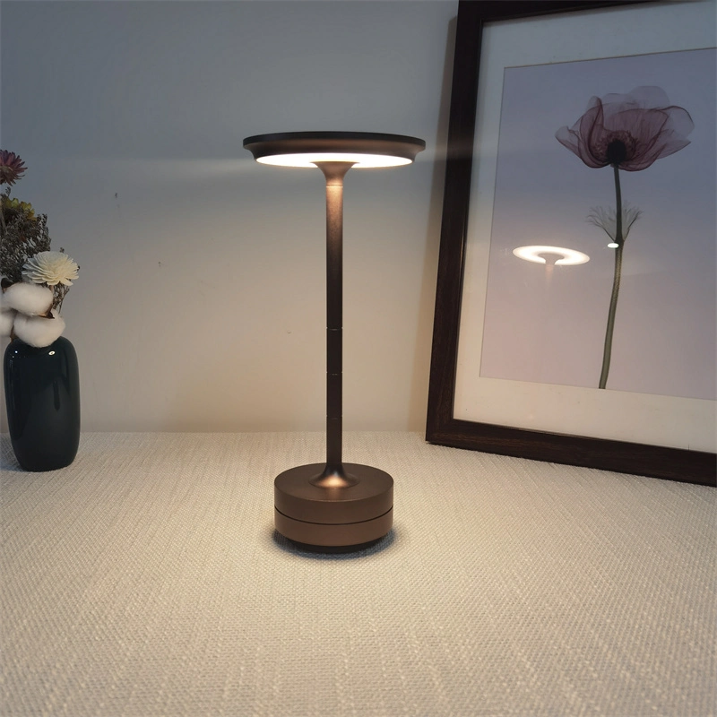 Aluminum Oxidation Cordless Wireless Home Decorative Decorating Desk Light USB Rechargeable Bedroom Hotel Restaurant Table Lamp