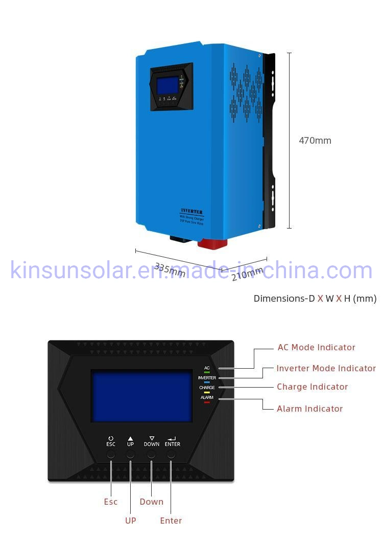 La frecuencia de onda senoidal pura Inversor híbrido MPPT 1 kVA 2kVA 3kVA 4kVA 5kVA 6kVA 8kVA 10kVA inversor solar fuera de la red