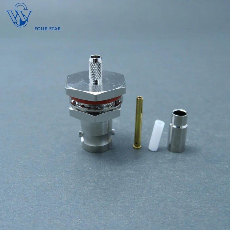 RF Coaxial Female Crimp Bulkhead BNC Jack Connector for 2c-Fb Cable