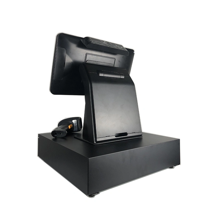 15.6 Inch Capacitive Touchscreen PC Cash Register System POS Terminal Cash Register with Scanner