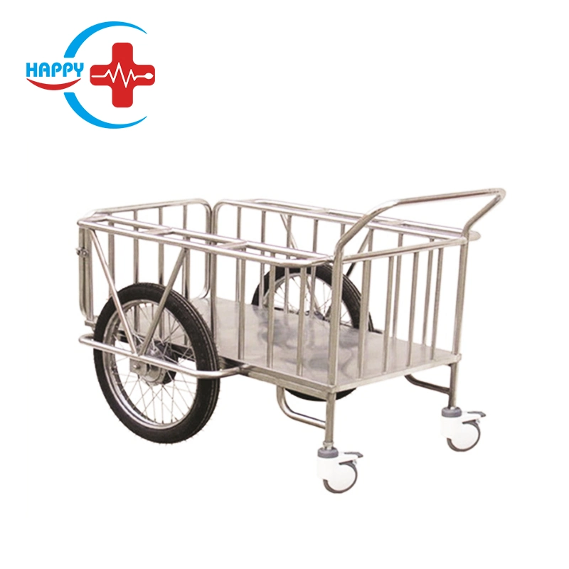 Hc-M059 Hospital Movable Trolley Stainless Steel Medical Trolley Cart with Wheels