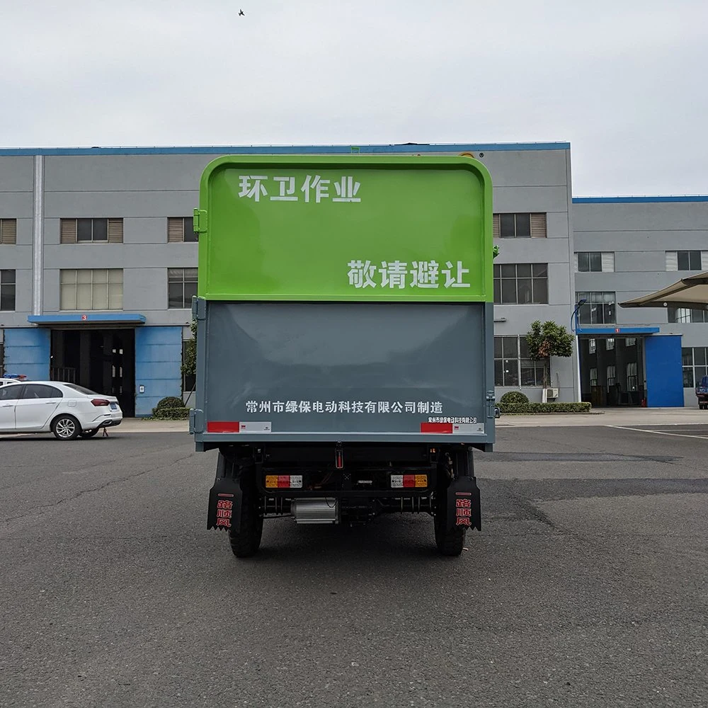 China Electric Luxury Side Street/Road cargo Garbage Tricycle Precio de camión con puertas-3,6cbm en sociedades vivas, escuelas, parques industriales, áreas de fábrica