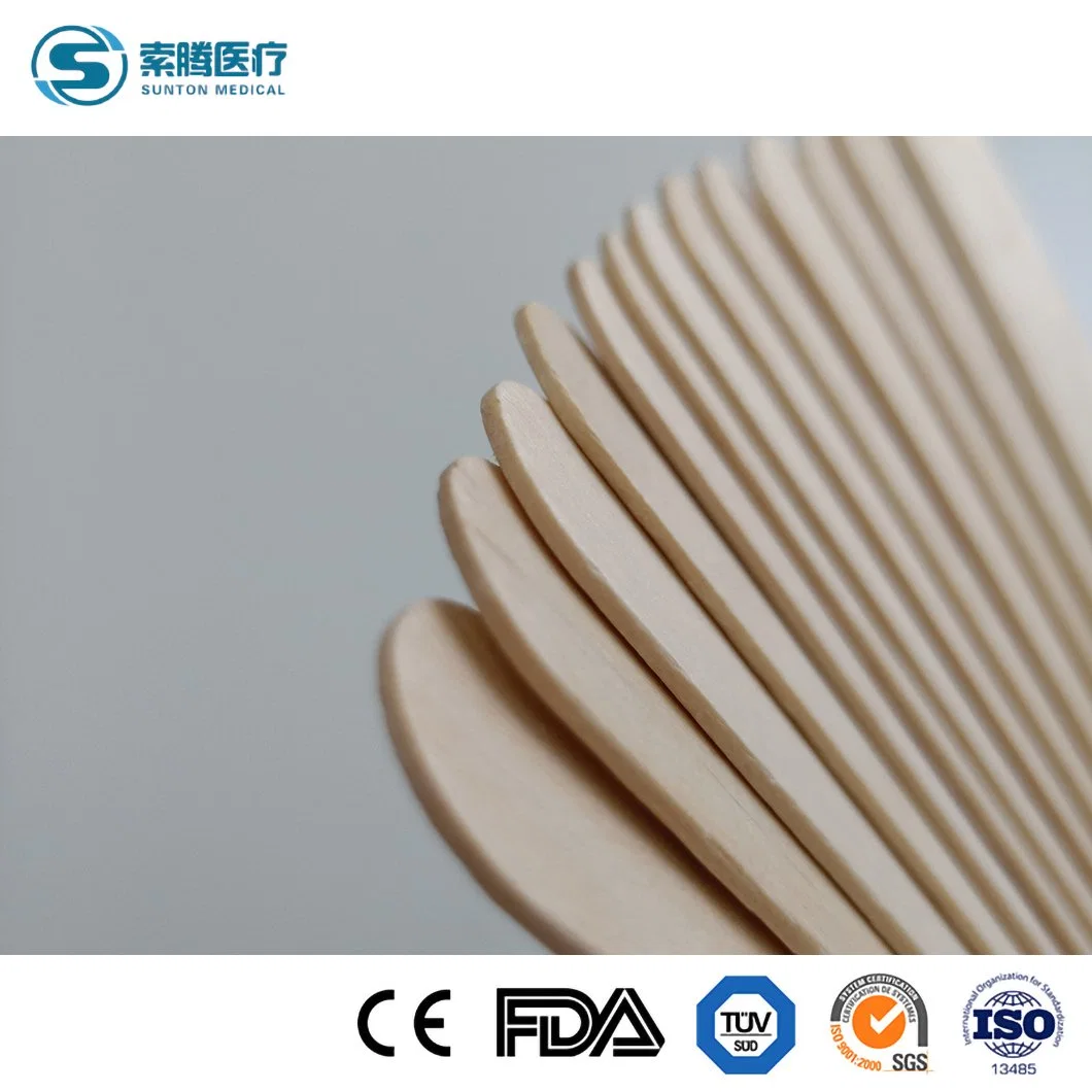 Sunton Sterile Tongue Depressor Disposable Tongue Depressor China CE/ISO9001/ISO13485 Certificate Tongue Depressor Factory Natural Wood Tongue Depressor