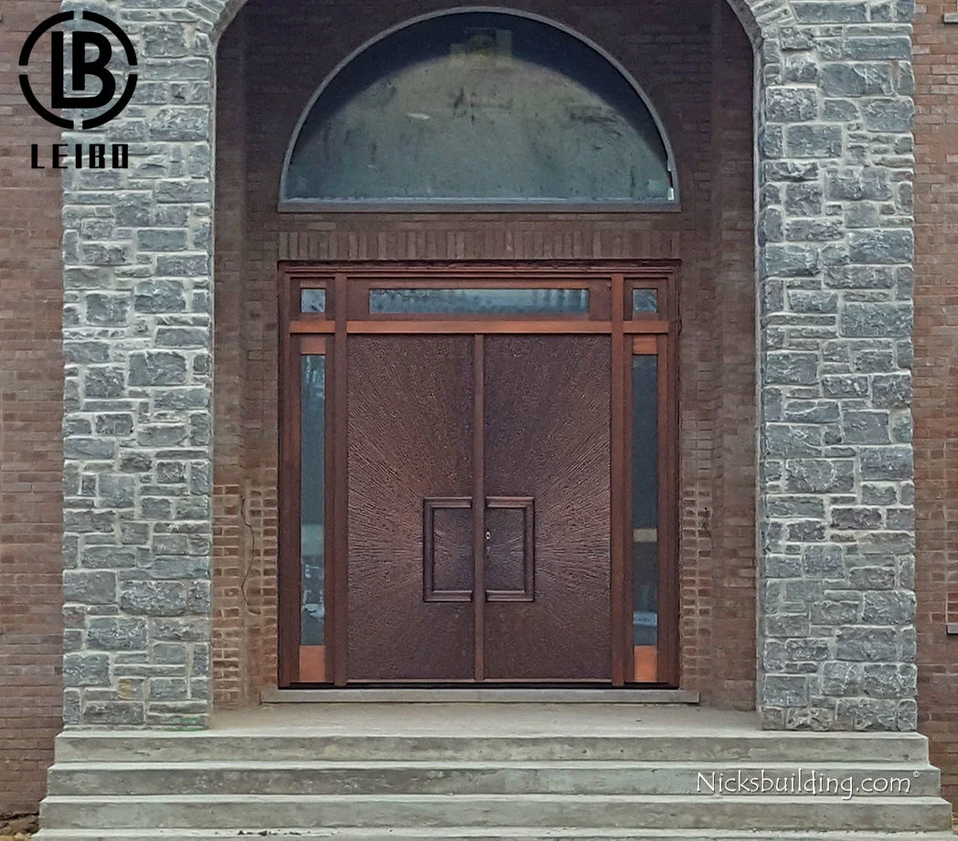 High Quality Customized Double Open Exterior Copper Door with Modern Design