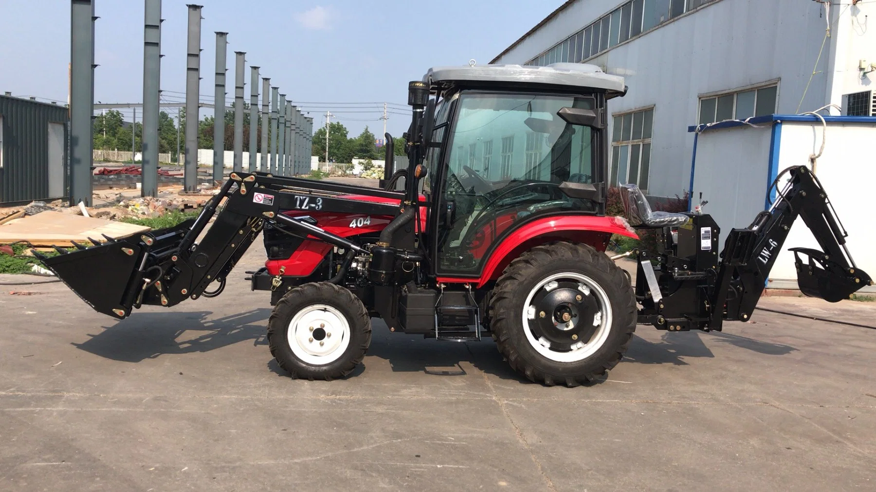 Factory 4WD Tractor with Front End Loader and Backhoe