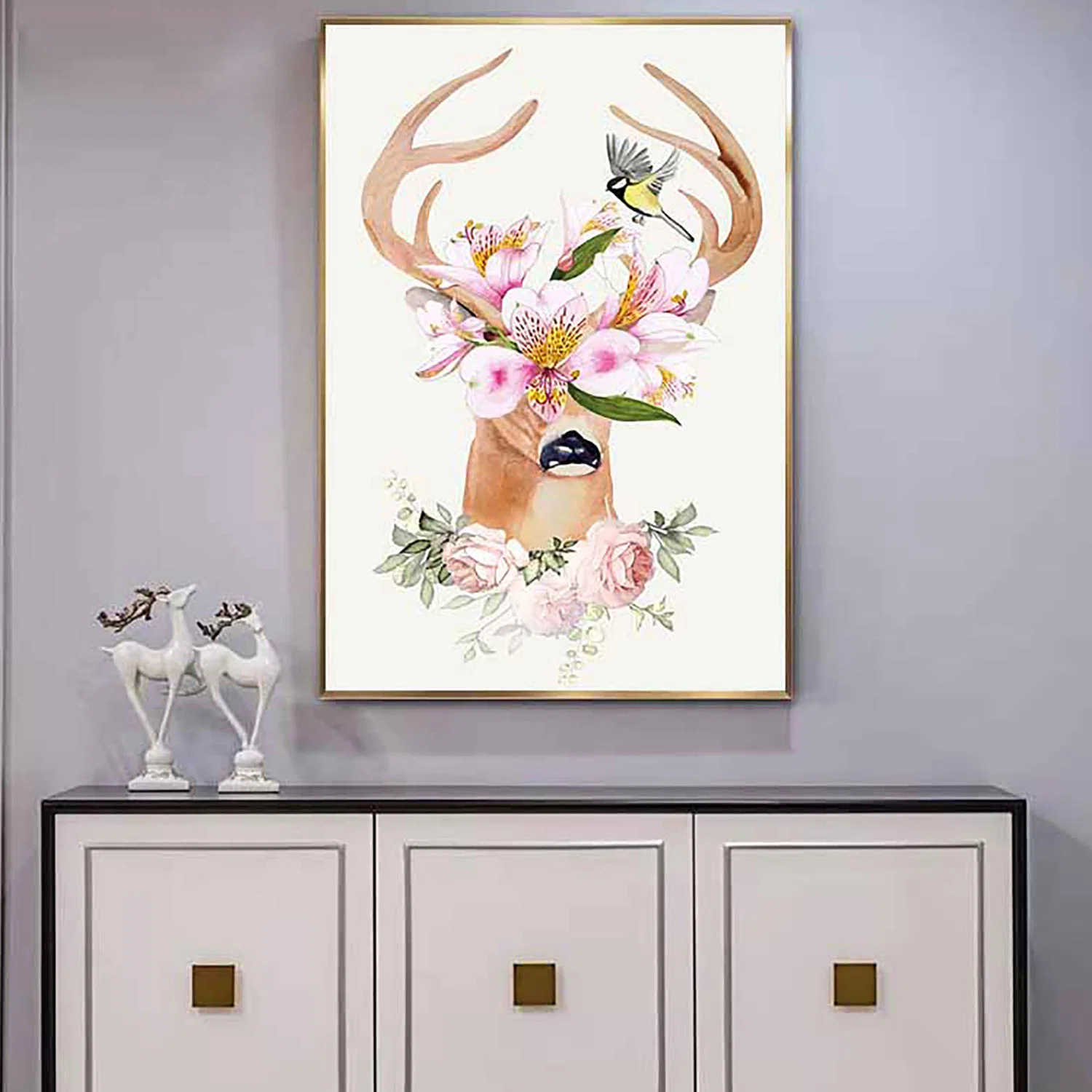 80cm * 120cm Kristallporzellan Sika Deer Porch paitings Dekorative Gemälde