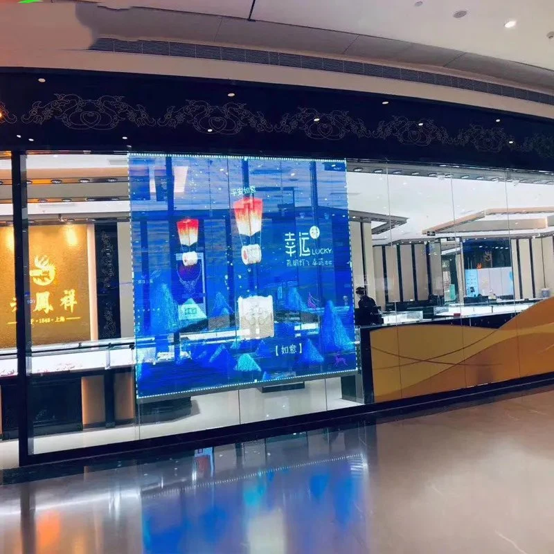 L1000 X H1000mm P3.91 Semi-Outdoor Show Window LED Transparent Display Screen