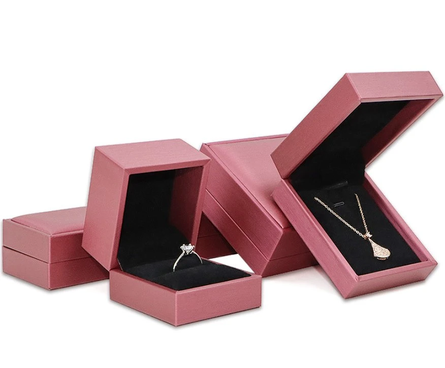 Regalo personalizado de joyería de lujo el anillo de cuero de PU de embalaje caja de joyas collar