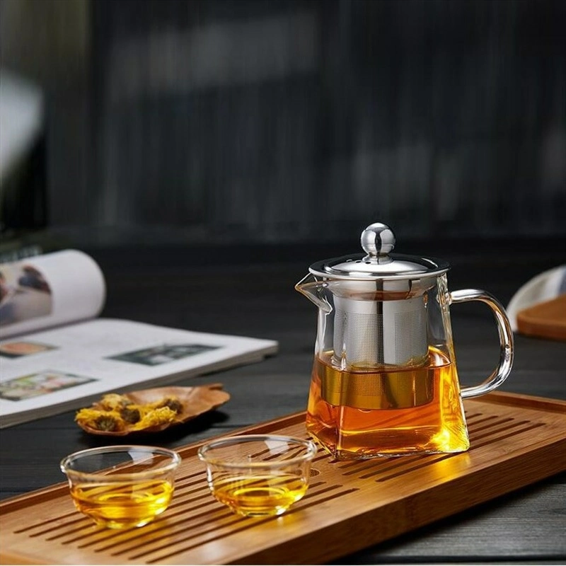 Chinese Hot Sale Tea Pot Borosilicate Glass with 304 Stainless Steel Infuser Blooming Tea Maker and Tea Pot Set