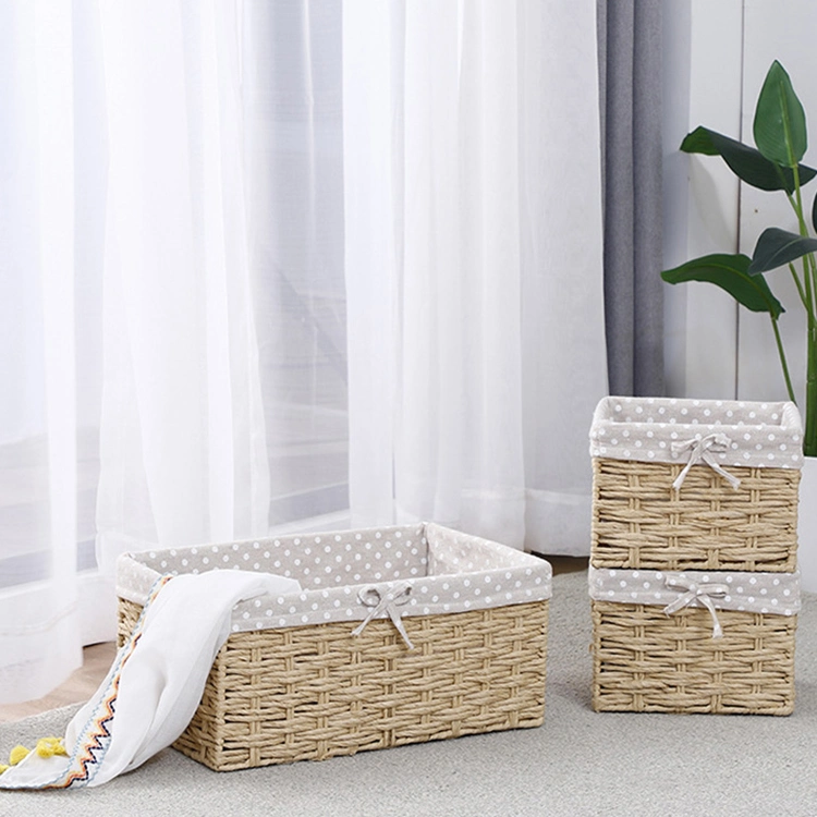 Woven Basket Desktop Toys Sundry Snacks Food Decorative Storage Baskets