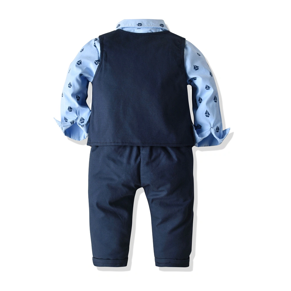 Children&prime; S Printed Overalls Suit Boys Suit Boys Long-Sleeved Shirt Trousers Children&prime; S Fashionable Outfits