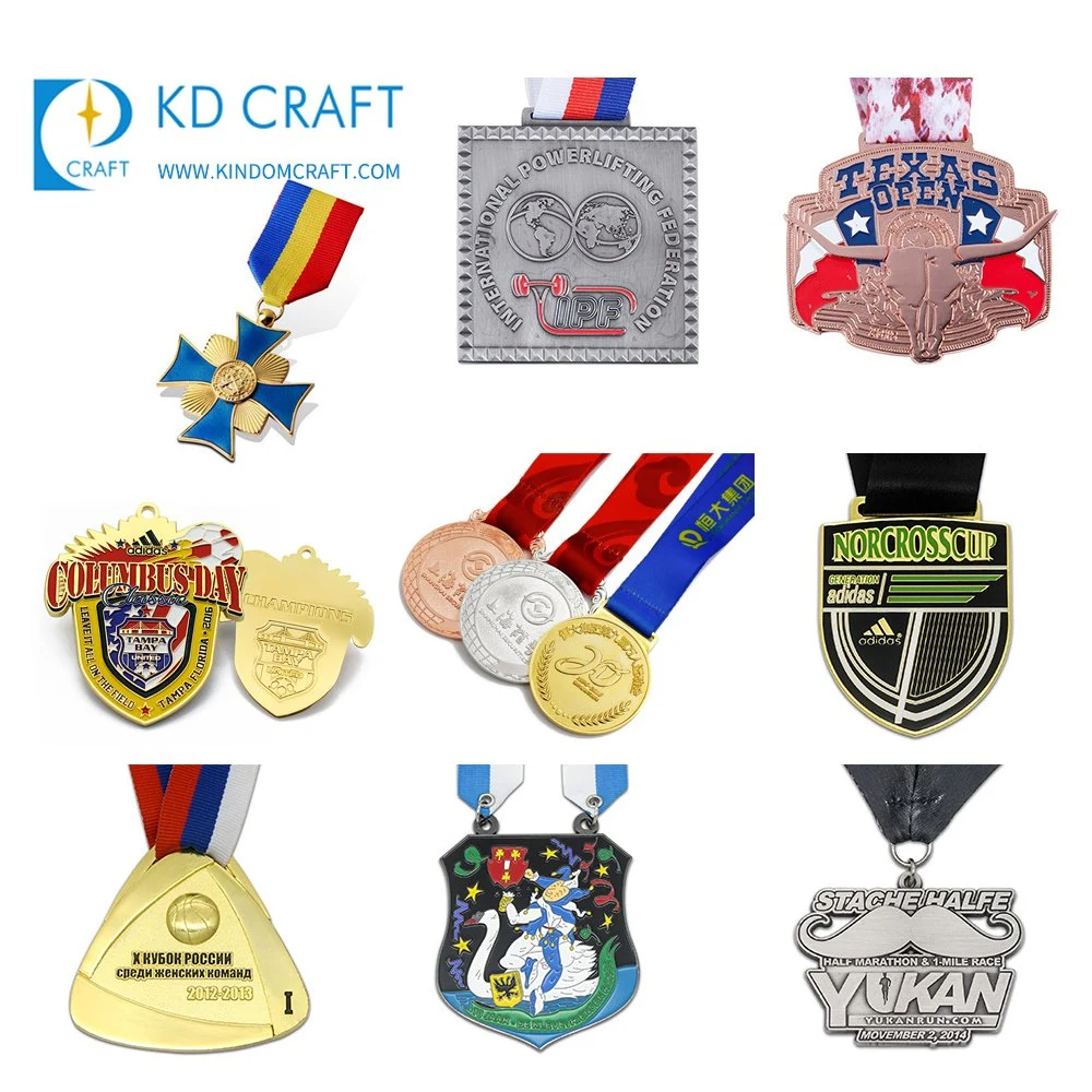 Promotional Custom Cheap College Coin Sport Marathon Meeting Events Zinc Alloy Metal Gold Enamel Souvenir Running Award Medal Medallion