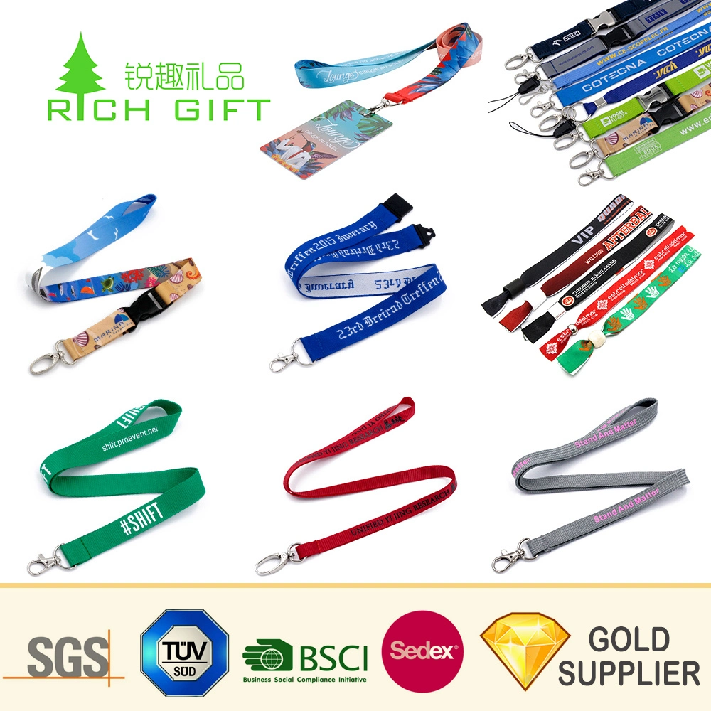 High quality/High cost performance Cheap Promotional Custom Heated Transfer Lanyard with Oval Clip