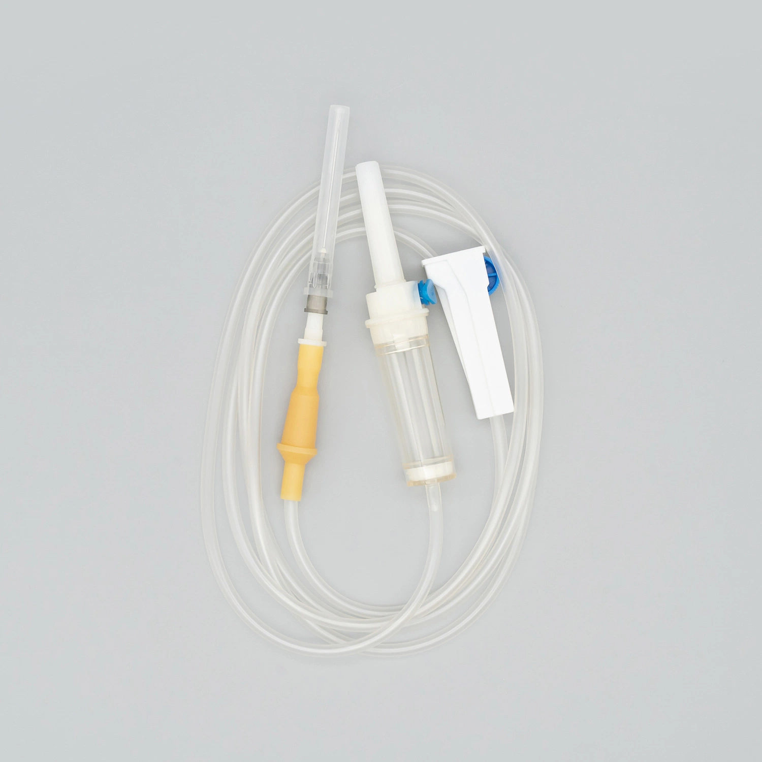 1.5m Flow Regulator OEM PE Bag and Blister Paper, 500PCS/20polybag/CTN with Needle Disposable Infusion Set