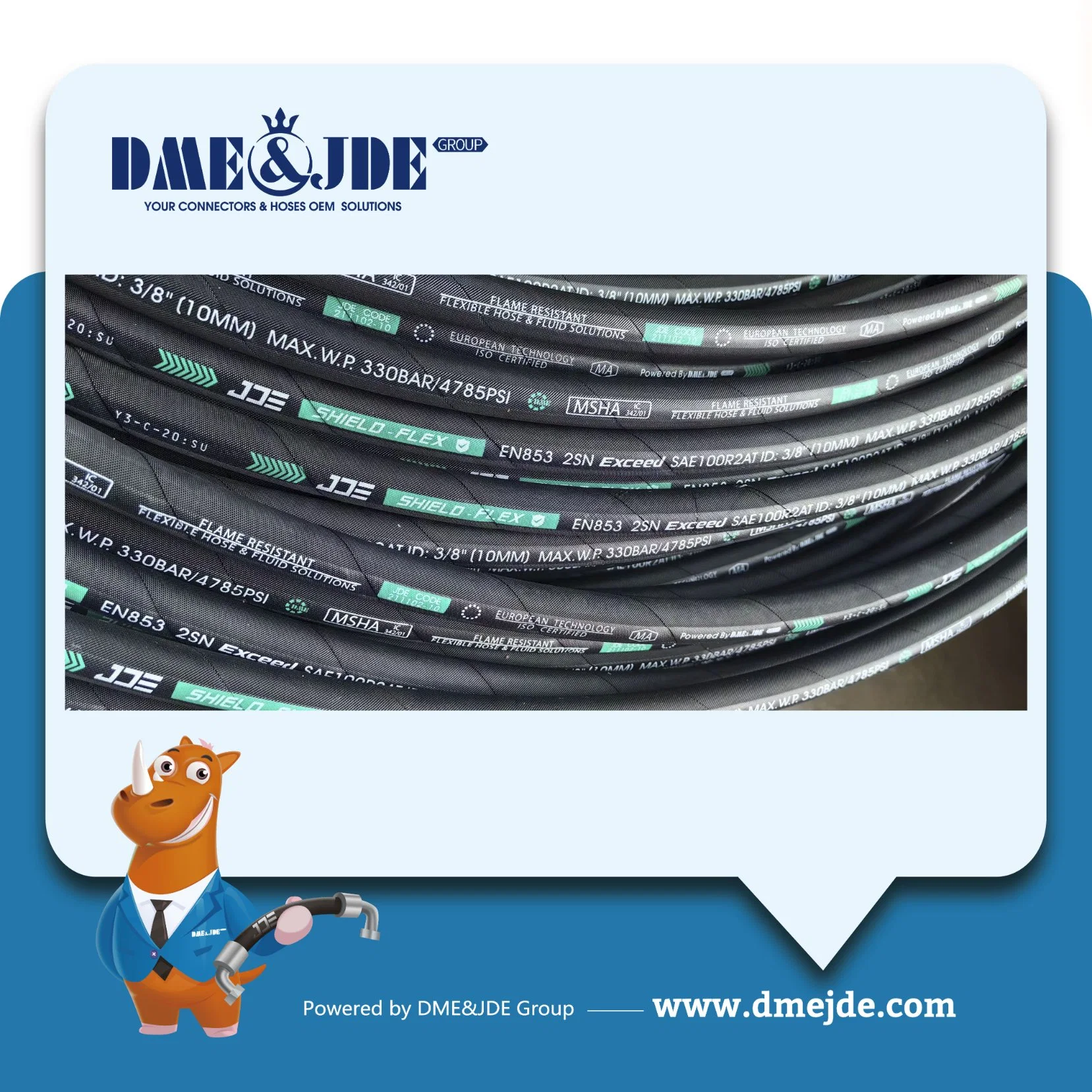 High-Pressure Dual Wire Braided Hydraulic Hose ISO 1436 2sn