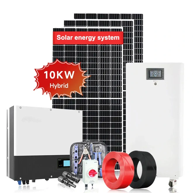 5/10/12/15/20/30/50/100kw Panneau PV sur système hybride de stockage d'énergie hors réseau de 10kVA, lié au réseau domestique, alimentation solaire photovoltaïque.