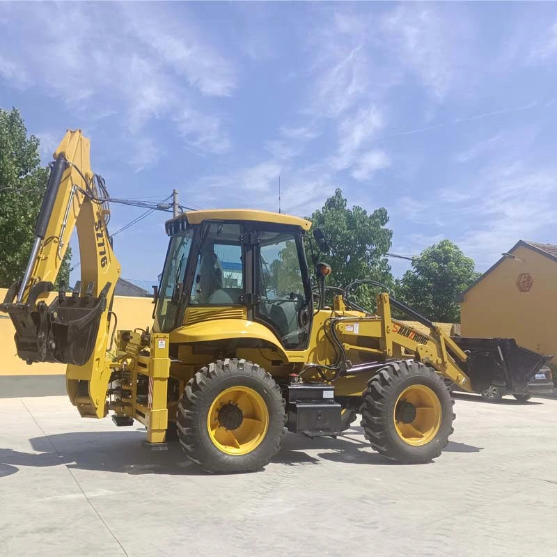 Suministro de fábrica directamente 8ton ton ton 910 Retroexcavadoras excavadora excavadora de rueda con 4X4 Four-Wheel Sistema de dirección y paso de cangrejo y equipado con un Teles