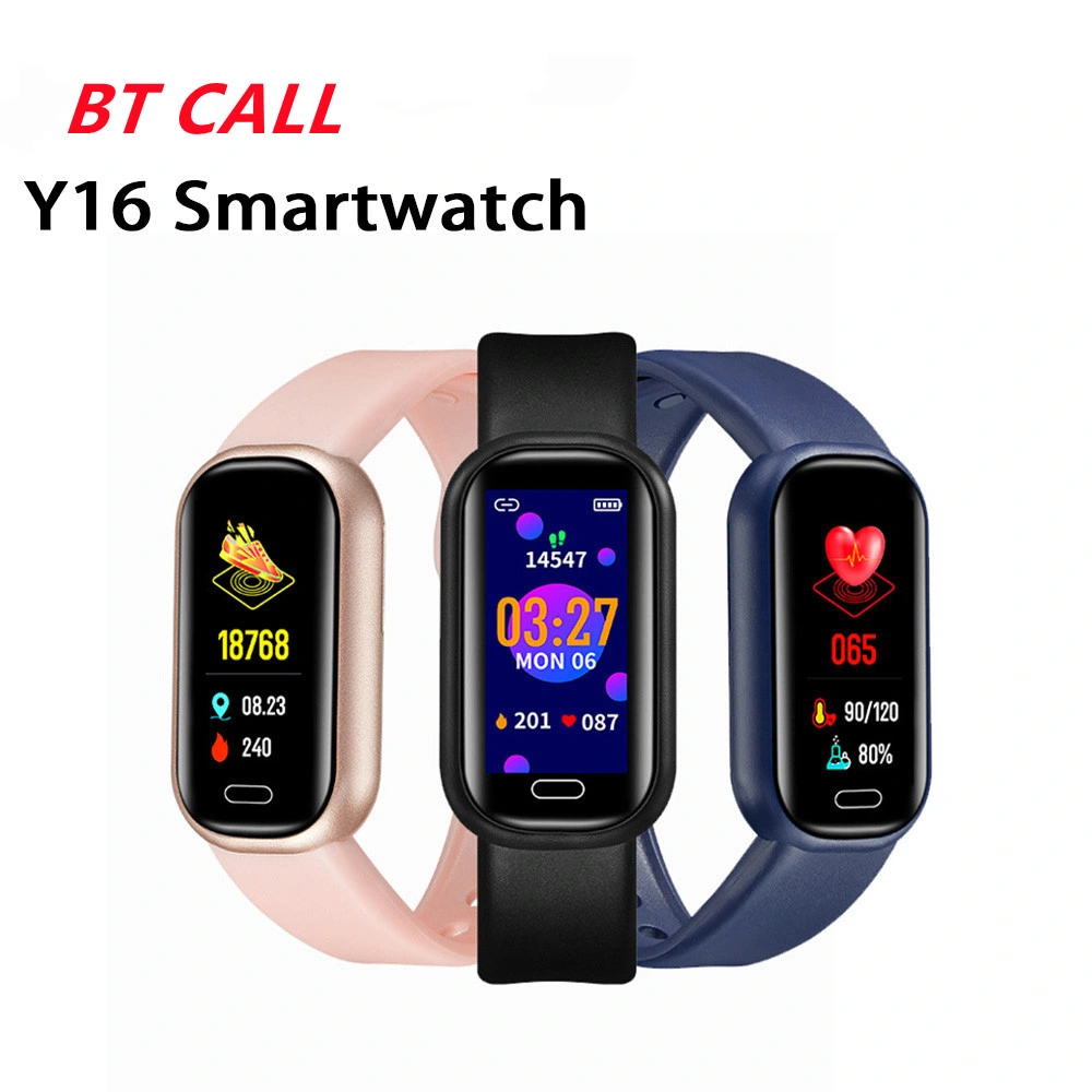 Bracelet de 0.96 pouces Y16 Smartwatch Healthy Nouveau tracker de forme physique le plus récent Montre sport Smart Watch Rappel d'appel fréquence cardiaque Bracelet intelligent Regardez