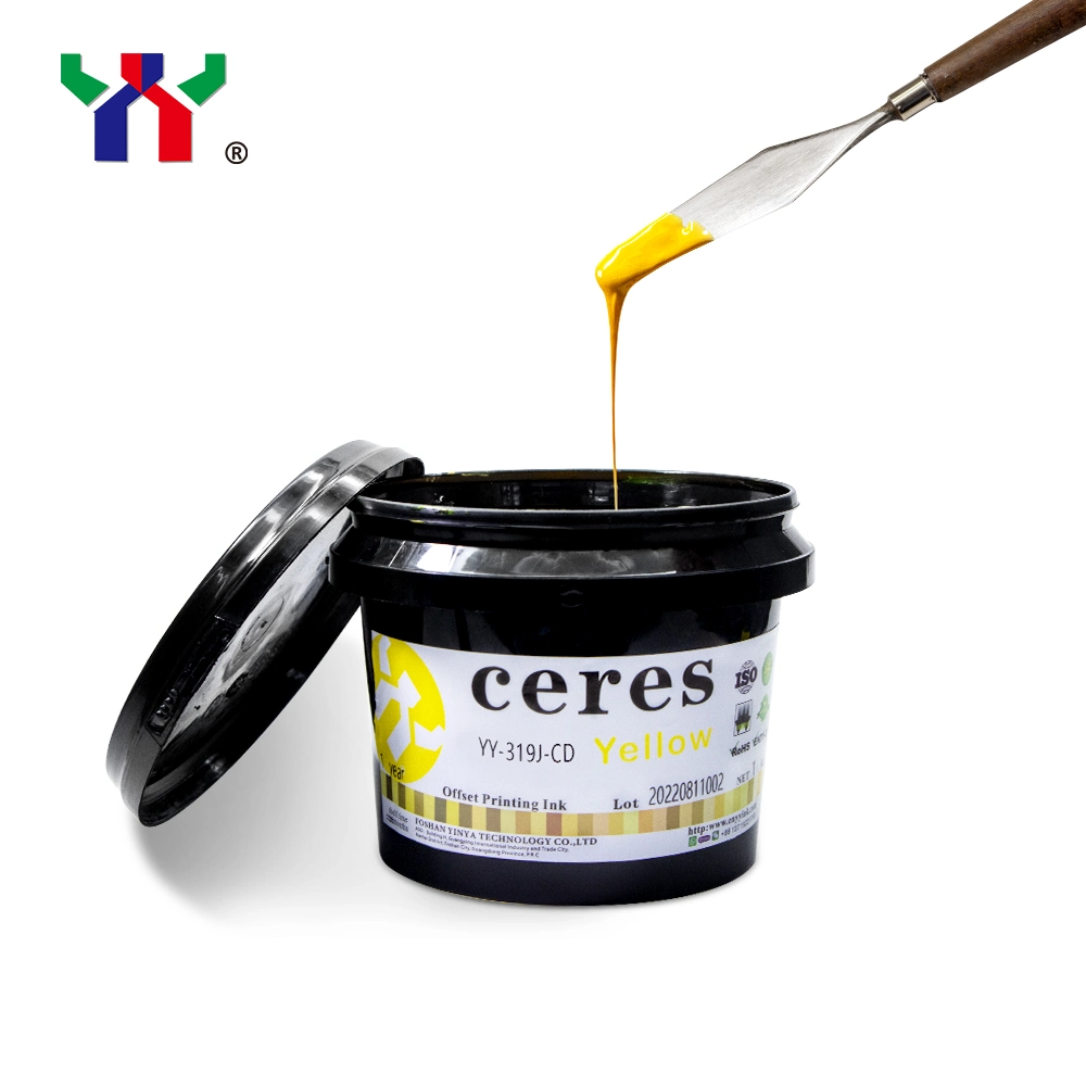 Tinta UV offset Ceres de alta calidad para etiquetas de plástico, alta fuerza adhesiva para tarjetas, color CMYK, 1kg/CAN