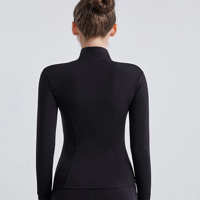 Vêtements pour femmes Active Wear Tops à manchon long l'exécution de la salle de gym Shirt Zipper vestes de sport