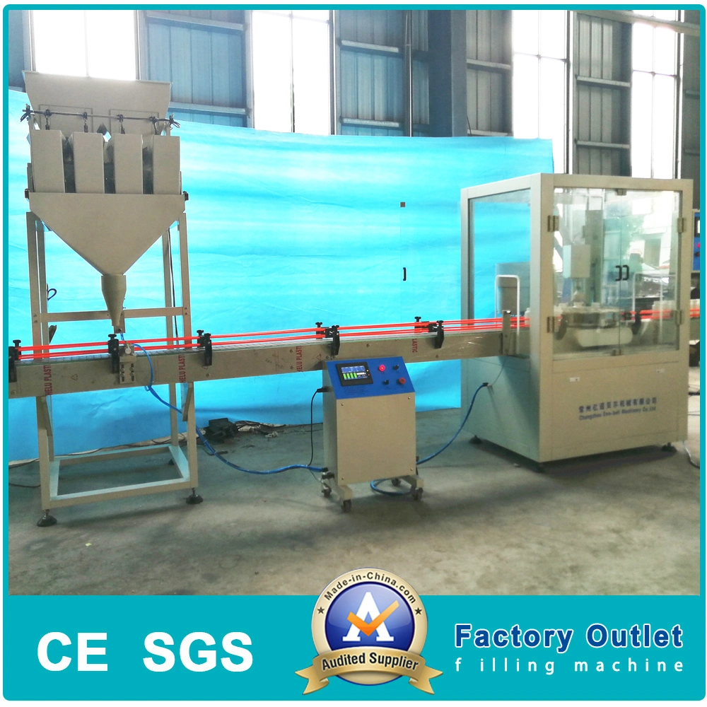 Automatic Caustic Alkali Caustic Flake Piece Bottle Filling Capping Line