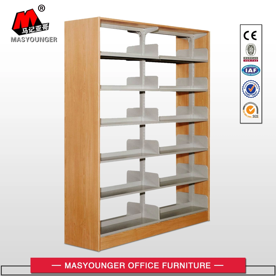 School Furniture Metal 6 Layers Double Face Bookcase Library Book Shelf