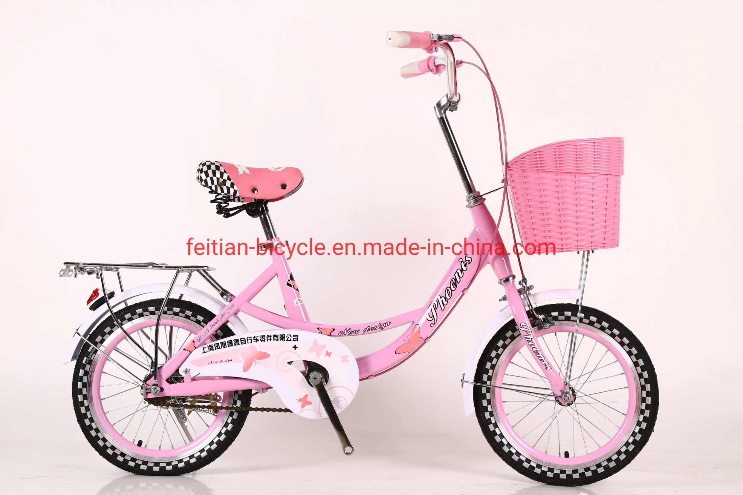 La princesa poco ciclo de juguete con el canasto de bicicletas para niñas