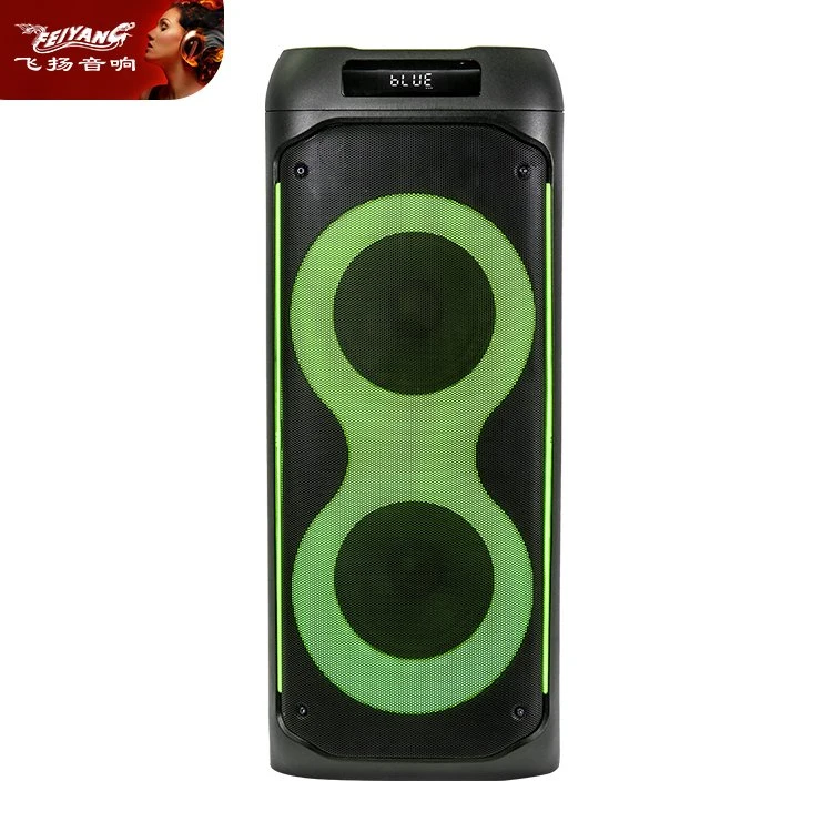 New Wholesale/Supplier Wooden Dual 6 Inch Professional Sound Box Rechargeable Outdoor DJ Karaoke Wireless Portable Audio Party Bluetooth Speakers with LED Light