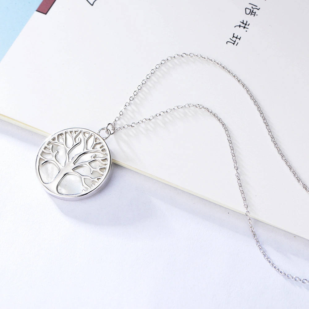 Best Selling 925 Sterling Silver Rhodium Plated Shell Tree of Life Necklace