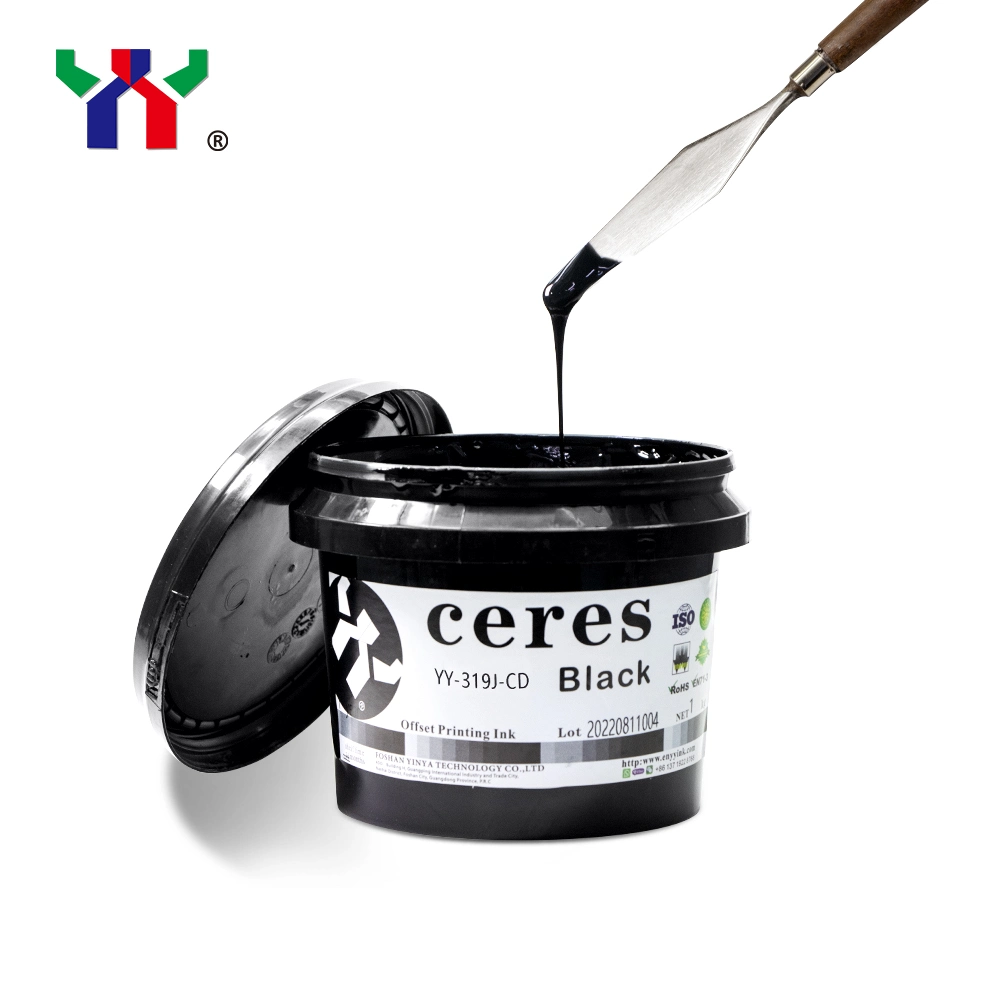 Tinta UV offset Ceres de alta calidad para etiquetas de plástico, alta fuerza adhesiva para tarjetas, color CMYK, 1kg/CAN