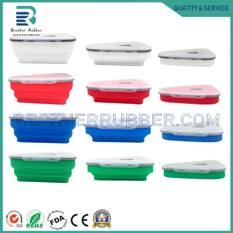 Triangular Pizza Storage Container Expandable Reusable Silicone Pizza Box