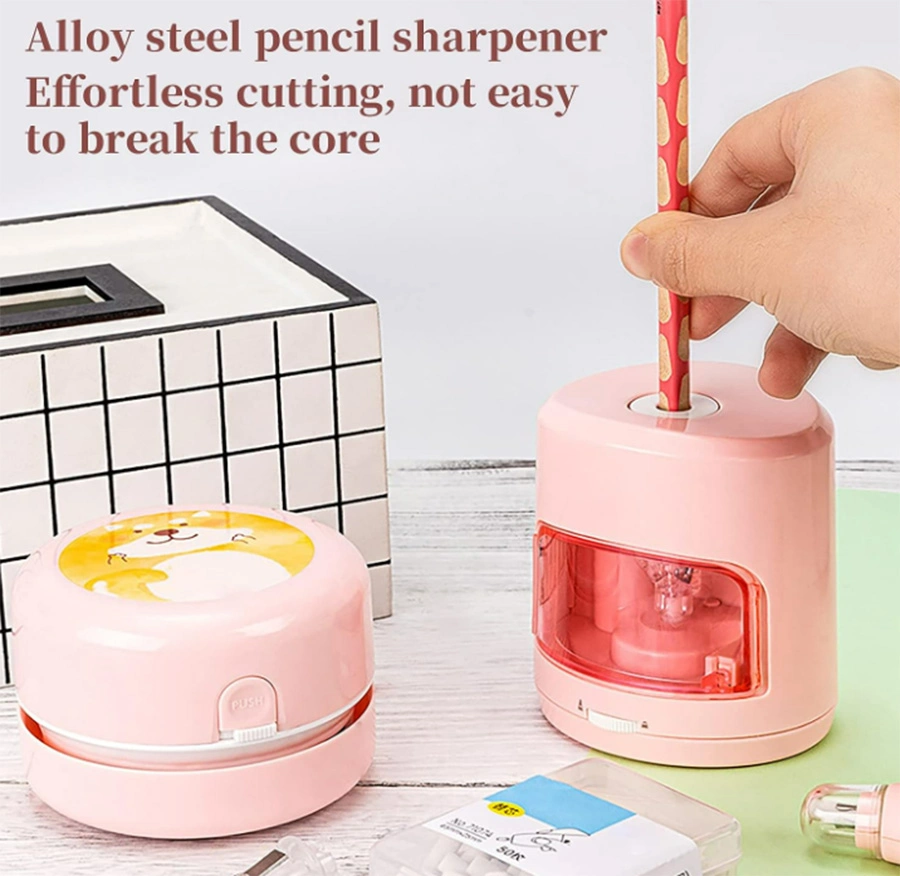 Electric Pencil Sharpener+Electric Eraser+Eraser Refill+DIY Stickers Electric Stationery Set