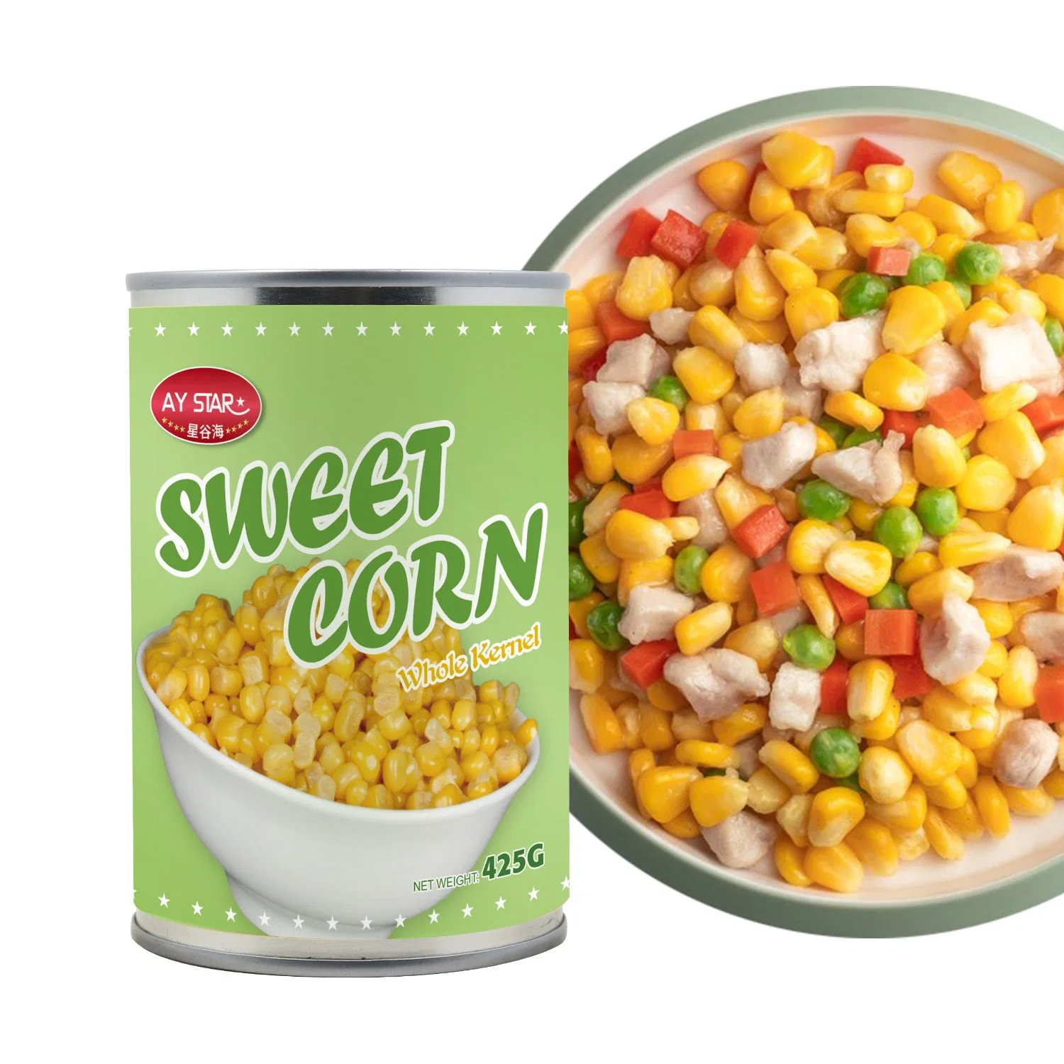 Fábrica Chinesa 400g Private Label Sweet Corn enlatada alimentos