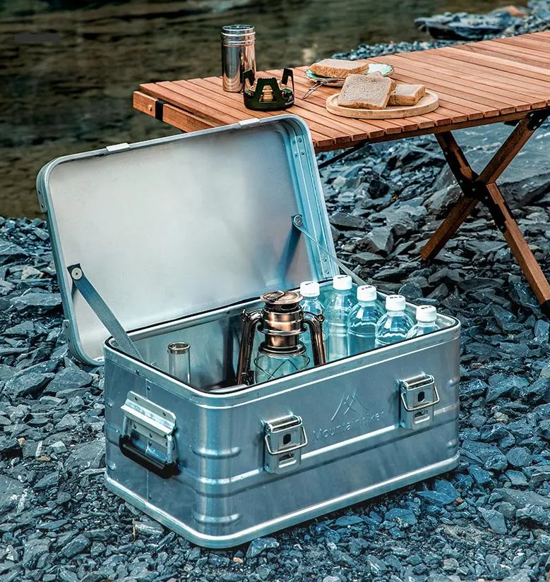 Mittlere Outdoor Camping Aluminium-Legierung Open Box Multifunktions-Aufbewahrungsbox, Kofferraum