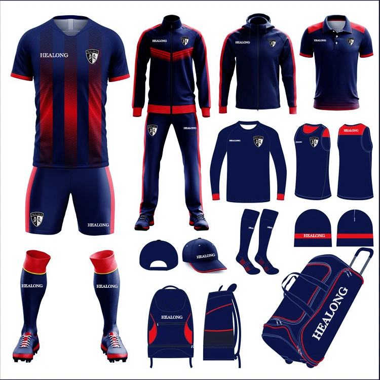 Custom barato baixa quantidade mínima de preto em branco Football Soccer Jersey Treino uniforme definido